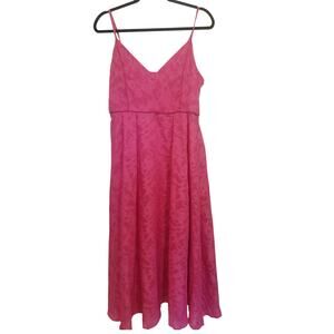 Showpo Hot Pink Spaghetti Strap Midi Length Lace Dress Size 10